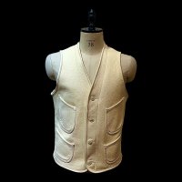 FINE CREEK&CO ファインクリーク・アンド・コー  　Jefferson　Deer　ジェファーソン鹿革　レザーベスト　WHITE