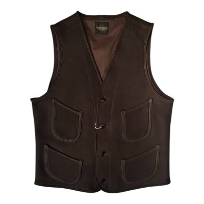 画像2: FINE CREEK&CO ファインクリーク・アンド・コー  　Jefferson　Deer　ジェファーソン鹿革　レザーベスト　BROWN