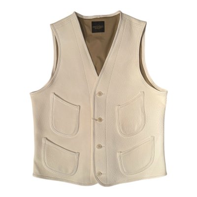 画像2: FINE CREEK&CO ファインクリーク・アンド・コー  　Jefferson　Deer　ジェファーソン鹿革　レザーベスト　WHITE