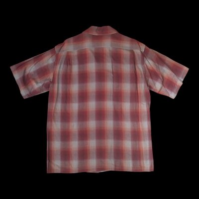 画像2: CUSHMAN クッシュマン　RAYON OMBRE CHECK SHIRT    WINE/GRAY
