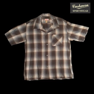 画像1: CUSHMAN クッシュマン　RAYON OMBRE CHECK SHIRT    BLACK/GRAY