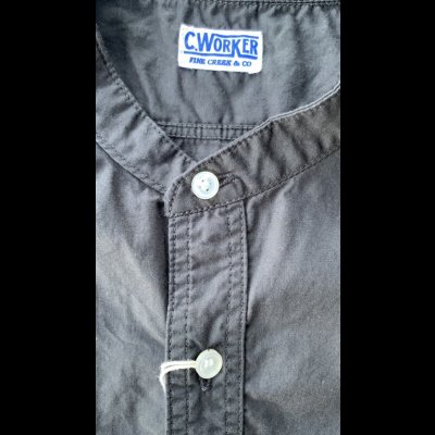 画像3: FINE CREEK  C- WORKS  Brooklyn  (Band collar shirt  ) BLACK ブラック