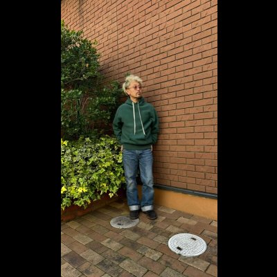 画像22: FINE CREEK  C- WORKS  Cess セス　　ヴィンテージ加工フードスウェット　GREEN　BLUE　RED