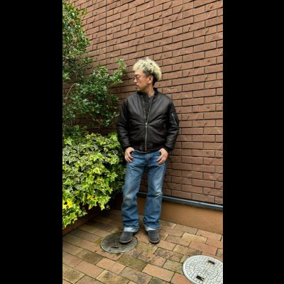 画像11: FINE CREEK  C-WORKS LEA  DEER  鹿革 MA-1　　BLACK