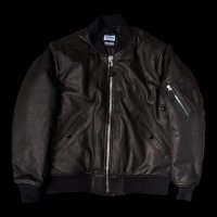 FINE CREEK  C-WORKS LEA  DEER  鹿革 MA-1　　BLACK