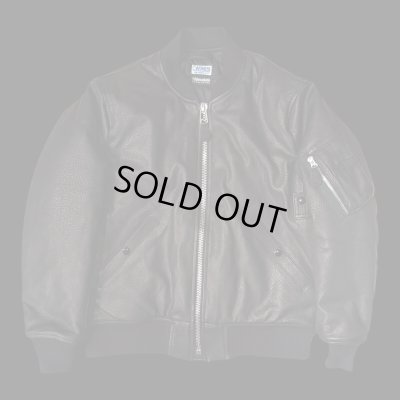 画像2: FINE CREEK  C-WORKS LEA  DEER  鹿革 MA-1　　BLACK