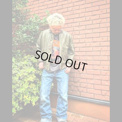 画像11: FINE CREEK  C-WORKS LEA  DEER  鹿革 MA-1　　OLIVE　　SIZE44