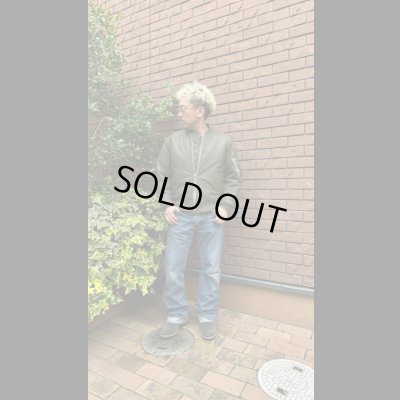 画像12: FINE CREEK  C-WORKS LEA  DEER  鹿革 MA-1　　OLIVE　　SIZE44