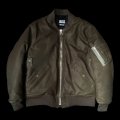 FINE CREEK  C-WORKS LEA  DEER  鹿革 MA-1　　OLIVE　　SIZE44
