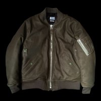 FINE CREEK  C-WORKS LEA  DEER  鹿革 MA-1　　OLIVE　　SIZE44