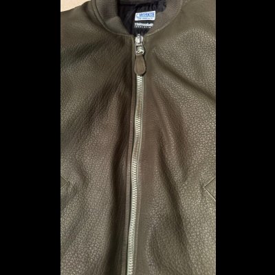 画像10: FINE CREEK  C-WORKS LEA  DEER  鹿革 MA-1  OLIVE