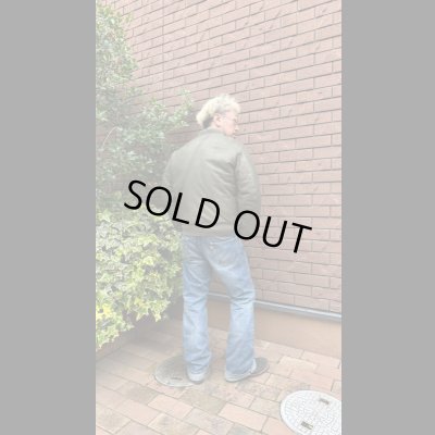 画像13: FINE CREEK  C-WORKS LEA  DEER  鹿革 MA-1　　OLIVE　　SIZE44