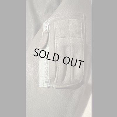 画像5: FINE CREEK  C-WORKS LEA  DEER  鹿革 MA-1　　OLIVE　　SIZE44