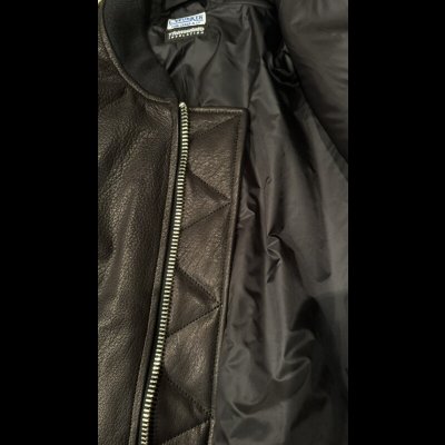 画像7: FINE CREEK  C-WORKS LEA  DEER  鹿革 MA-1　　BLACK