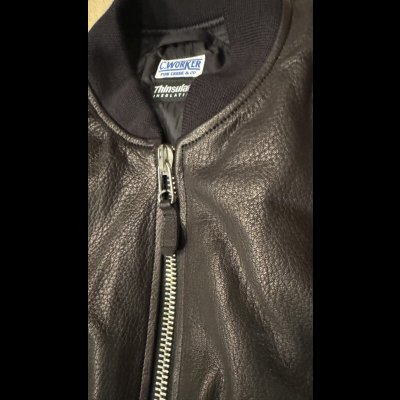 画像5: FINE CREEK  C-WORKS LEA  DEER  鹿革 MA-1　　BLACK