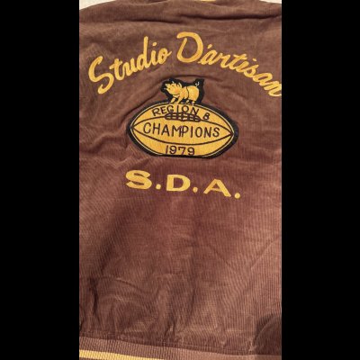 画像5: STUDO D' ARTISAN　 ステュディオ.ダ.ルチザン　コーデュロイ刺繍スタジアムジャケット　BROWN