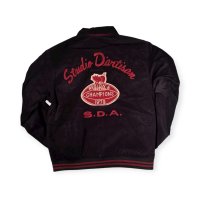 STUDO D' ARTISAN　 ステュディオ.ダ.ルチザン　コーデュロイ刺繍スタジアムジャケット　BLACK