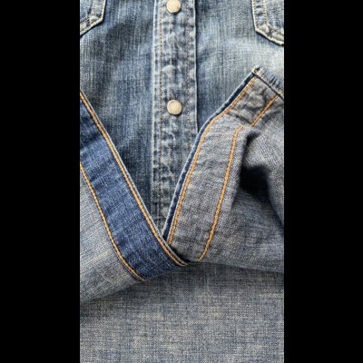画像7: NAKED SUN     ネイキッドサン　ウエスタンシャツ　8oz MILITARY DENIM　　INDIGO  USED WASH