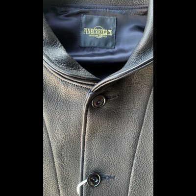 画像3: FINE CREEK&CO ファインクリーク・アンド・コー  Ale JacketDeer エールジャケット鹿革　コサックジャケット　BLACK　　size４４