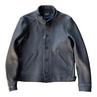 FINE CREEK&CO ファインクリーク・アンド・コー  Ale JacketDeer エールジャケット鹿革　コサックジャケット　BLACK　　size４４
