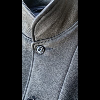画像4: FINE CREEK&CO ファインクリーク・アンド・コー  Ale JacketDeer エールジャケット鹿革　コサックジャケット　BLACK　　size４４