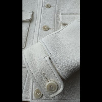 画像7: FINE CREEK&CO ファインクリーク・アンド・コー  Joseph JacketDeer ジョセフジャケット鹿革　コサックジャケット　ホワイト