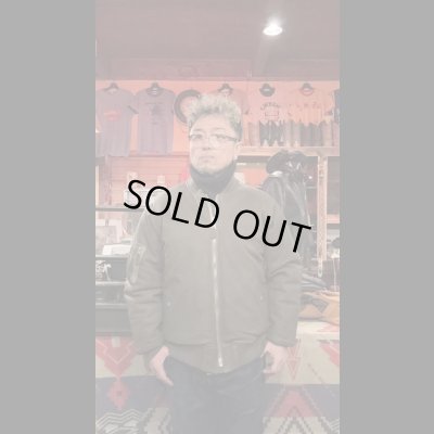 画像13: FINE CREEK  C-WORKS LEA  DEER  鹿革 MA-1　　OLIVE　　size４４