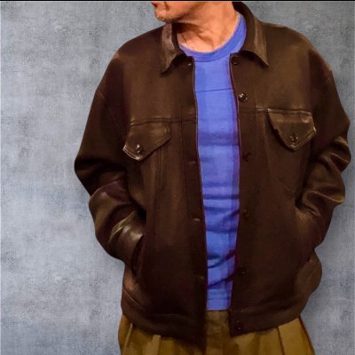 画像1: FINE CREEK  C-WORKS　Ban Field Deerバンフィールド鹿革　　BLACK