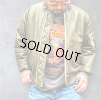 FINE CREEK  C-WORKS LEA  DEER  鹿革 MA-1　　OLIVE　　size４４