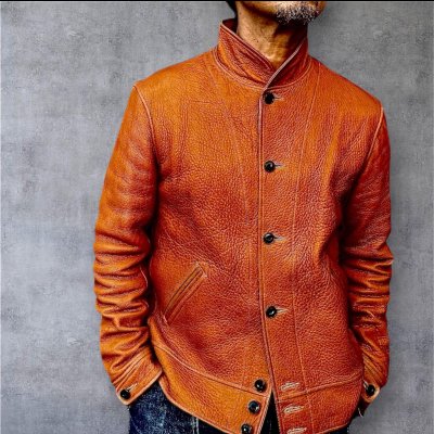 画像1: 　FINE CREEK&CO ファインクリーク・アンド・コー  Ale JacketDeer エールジャケット鹿革　コサックジャケット