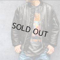 FINE CREEK  C-WORKS LEA  DEER  鹿革 MA-1　　BLACK