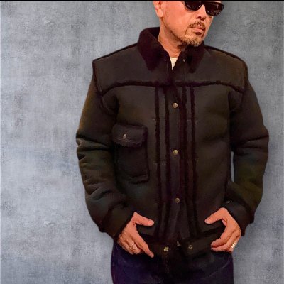 画像1: 　HIGH LARGE LEATHERS ハイラージレザーズ　OklahomaCity Mouton　ブラック