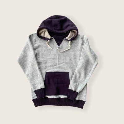 画像1: FULL COUNTフルカウントHOOD SWEAT SHIRTS COTTON 　HEATHER GRAY/NAVY