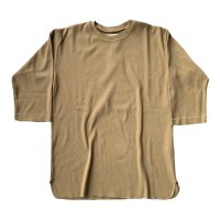 FULL COUNT(フルカウント）Three Quarter Sleeve Rib T Shirt  KHAKI