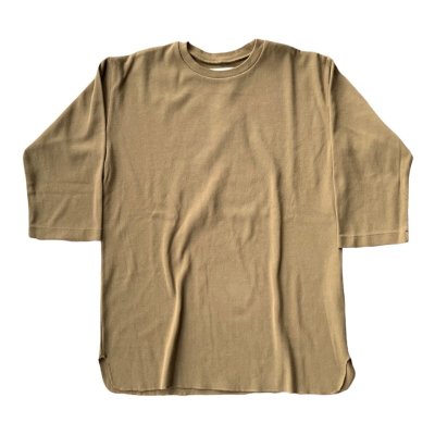 画像1: FULL COUNT(フルカウント）Three Quarter Sleeve Rib T Shirt  KHAKI