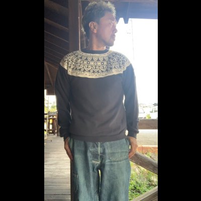 画像5: FULL COUNT  Tribal Pattern Sweatshirtsフルカウント　トライバルスウェット  IncBlack