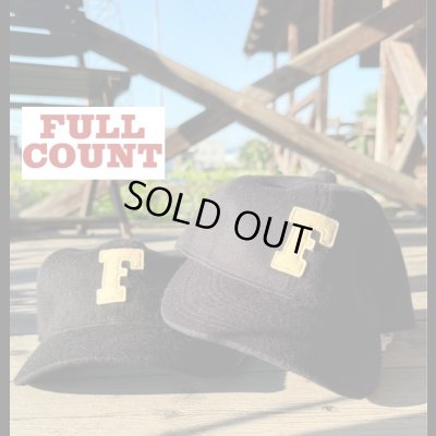 画像1: FULL COUNT フルカウントPanrl Wool Melton Baseball Cap　F　Patch　　BLACK   NAVY