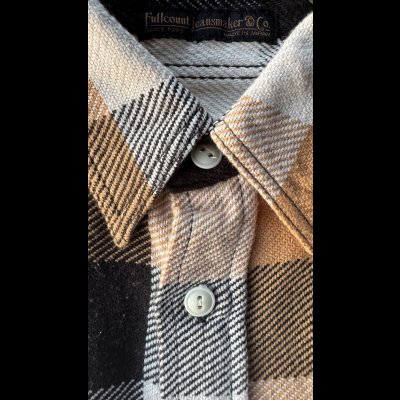 画像5: FULL COUNTフルカウントCHECK NEL WORK SHIRTS  Beige