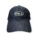 画像2: FULL COUNT フルカウント　6PANEL DENIM F BASEBALL CAP FULLパッチ　INDIGO/BLACK (2)