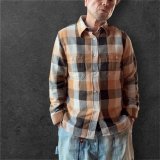FULL COUNTフルカウントCHECK NEL WORK SHIRTS  Beige