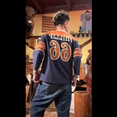 画像7: GUNZ ガンズ６６別注　フットボールＴＥＥシャツ　５分袖ティーシャツ  NAVY/ORANGE