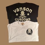VANSON バンソン　ティーシャツ GUNZ  ホワイト 　ブラック