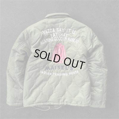 画像1: GUNZ ガンズ　ナイロンキルティングボアジャケット　GREEN