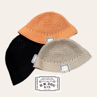 THE H.W.DOG&CO 　COTTON KNIT HAT  Beige  Orange  Black