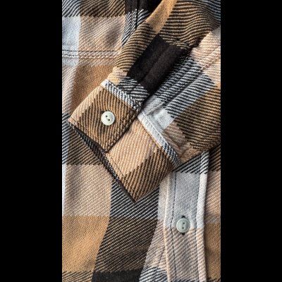 画像7: FULL COUNTフルカウントCHECK NEL WORK SHIRTS  Beige
