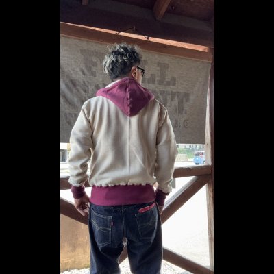 画像18: CUSHMAN(クッシュマン）TWO TONE SWEAT PARKA  後付けフードツートンカラー