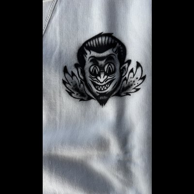 画像4: CUSHMAN(クッシュマン）PRINT SET IN SLEEVE　（HELLonWHEEL)スウェット WHITE