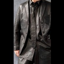 他の写真1: FINE CREEK  MOSSIR  CORRECT　ウォッシャブルレザー　ネクタイ　　BLACK
