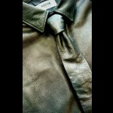 FINE CREEK  MOSSIR  CORRECT　ウォッシャブルレザー　ネクタイ　　BLACK