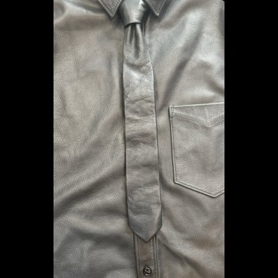 画像3: FINE CREEK  MOSSIR  CORRECT　ウォッシャブルレザー　ネクタイ　　BLACK